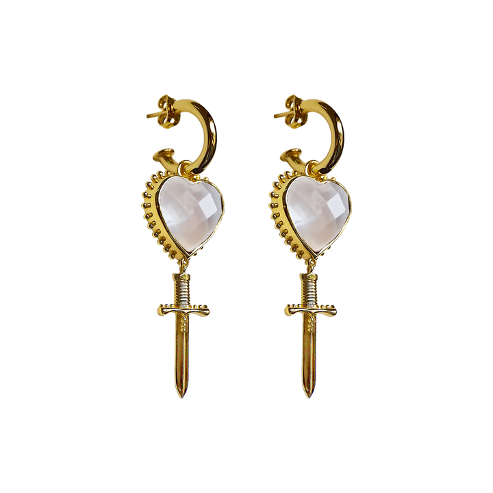 MOUNTAIN & MOON Womens Juliet Earrings - Gold Crystal Quartz, WOMENS JEWELLERY, Mountain & Moon, Elwood 101