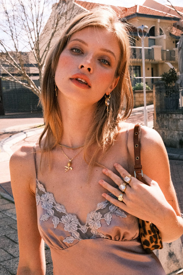 MOUNTAIN & MOON Womens Juliet Earrings - Gold Crystal Quartz, WOMENS JEWELLERY, Mountain & Moon, Elwood 101