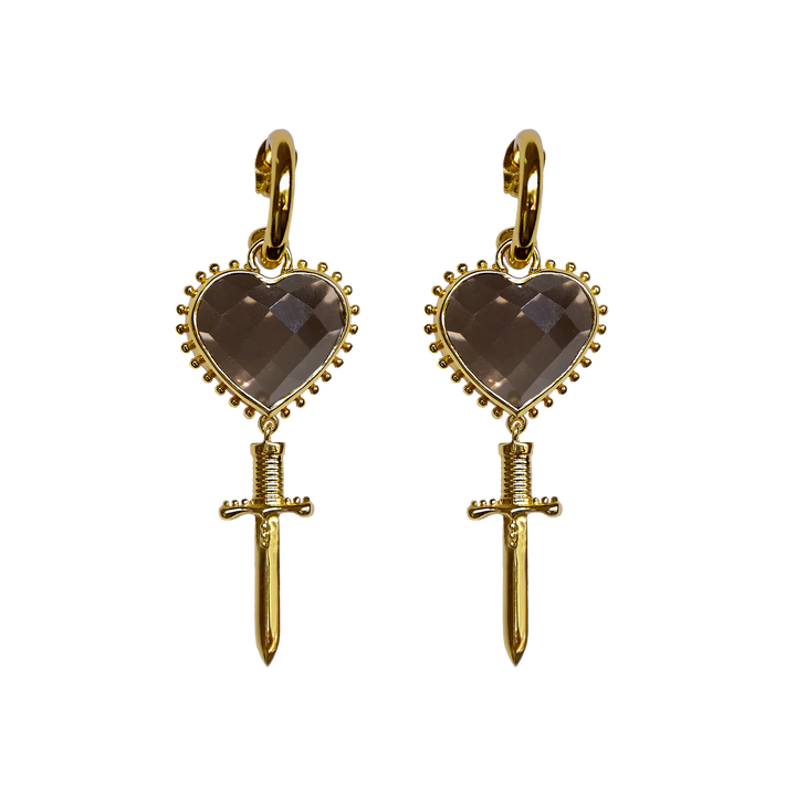 MOUNTAIN & MOON Womens Juliet Earrings - Gold Smoky Quartz, WOMENS JEWELLERY, Mountain & Moon, Elwood 101