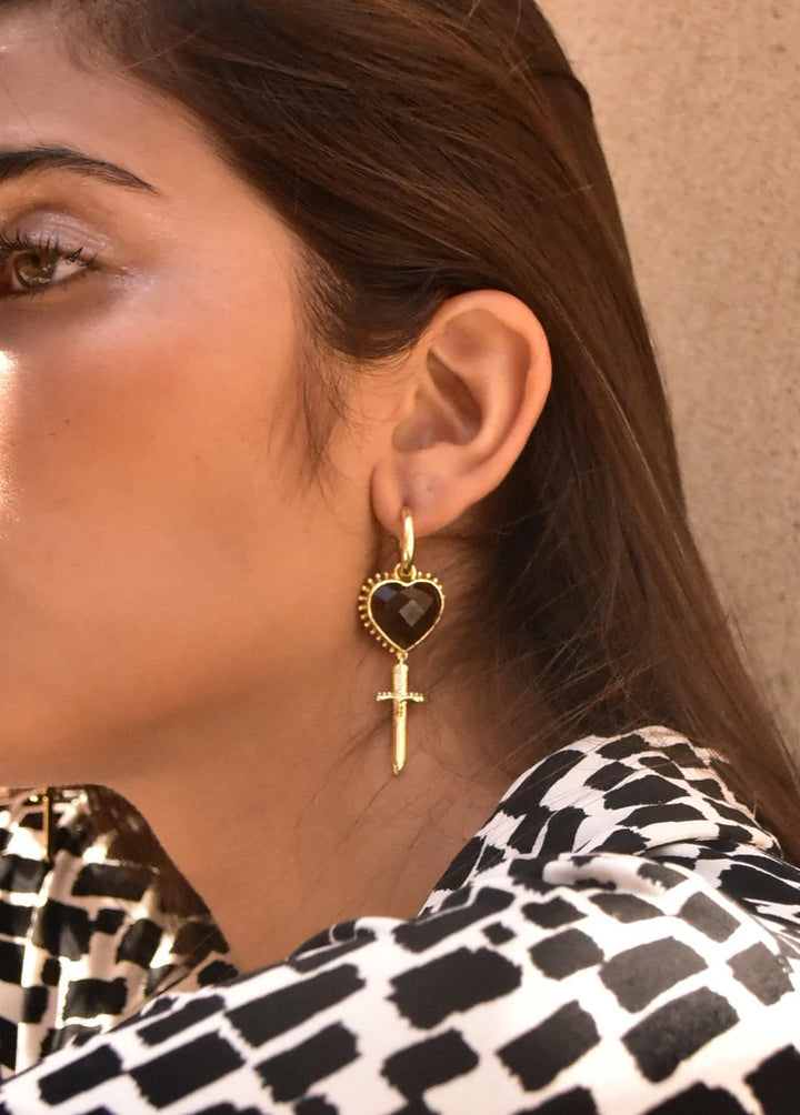 MOUNTAIN & MOON Womens Juliet Earrings - Gold Smoky Quartz, WOMENS JEWELLERY, Mountain & Moon, Elwood 101
