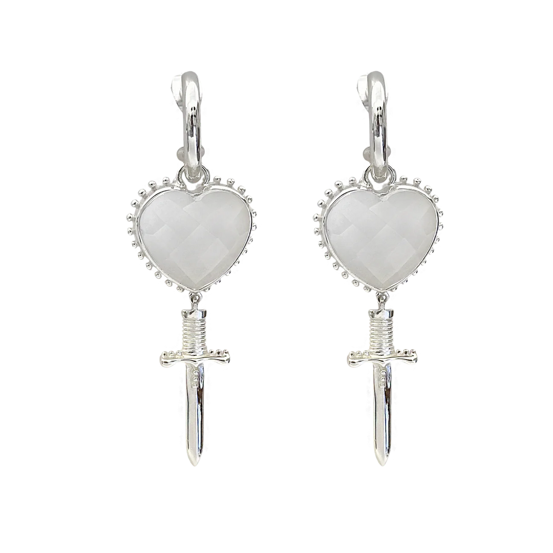 MOUNTAIN & MOON Womens Juliet Earrings - Silver Crystal Quartz, WOMENS JEWELLERY, Mountain & Moon, Elwood 101