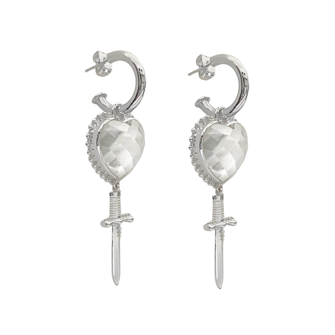 MOUNTAIN & MOON Womens Juliet Earrings - Silver Crystal Quartz, WOMENS JEWELLERY, Mountain & Moon, Elwood 101