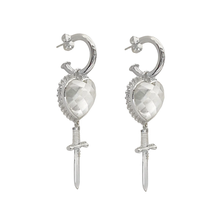 MOUNTAIN & MOON Womens Juliet Earrings - Silver Crystal Quartz, WOMENS JEWELLERY, Mountain & Moon, Elwood 101