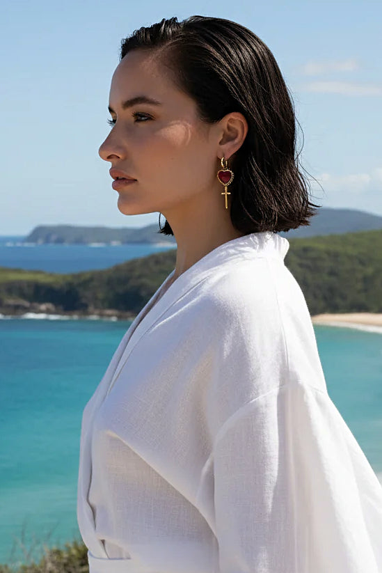 MOUNTAIN & MOON Womens Juliet Earrings - Ruby