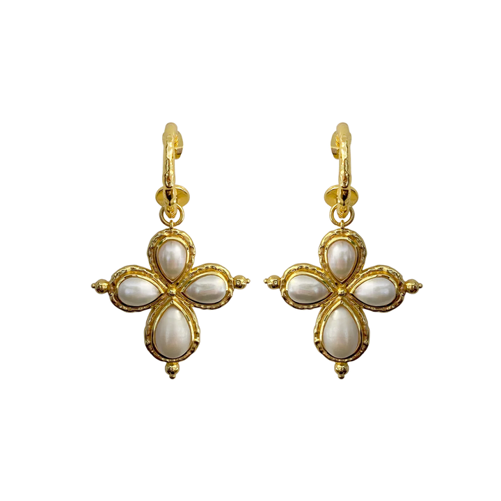 MOUNTAIN & MOON Womens Rosalia Earrings - Gold Glass Pearl, WOMENS JEWELLERY, Mountain & Moon, Elwood 101