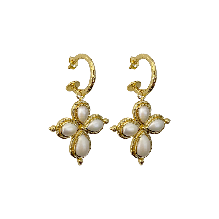 MOUNTAIN & MOON Womens Rosalia Earrings - Gold Glass Pearl, WOMENS JEWELLERY, Mountain & Moon, Elwood 101