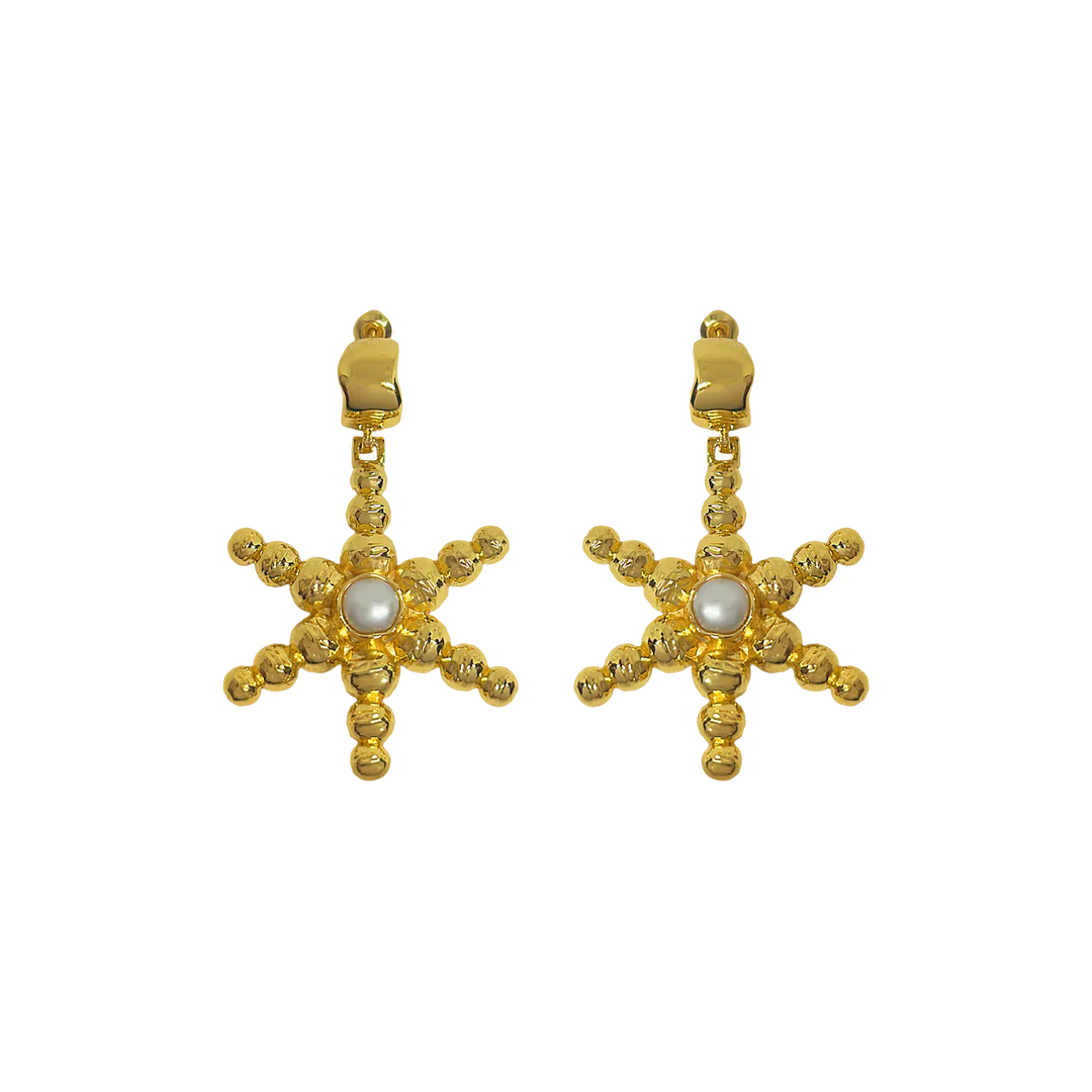 MOUNTAIN & MOON Womens Thea Earrings - Gold Pearl, WOMENS JEWELLERY, Mountain & Moon, Elwood 101