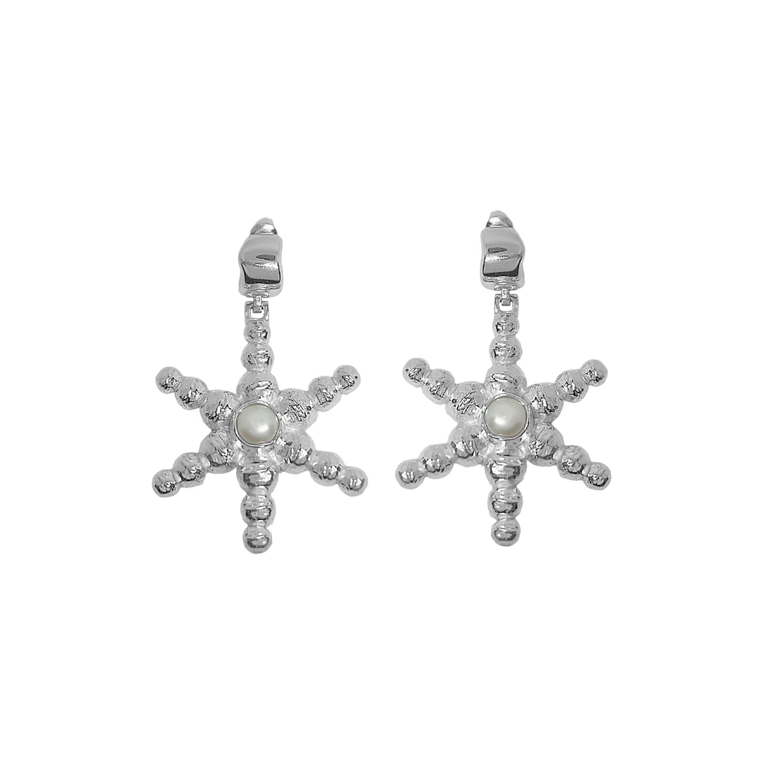 MOUNTAIN & MOON Womens Thea Earrings - Silver Pearl, WOMENS JEWELLERY, Mountain & Moon, Elwood 101