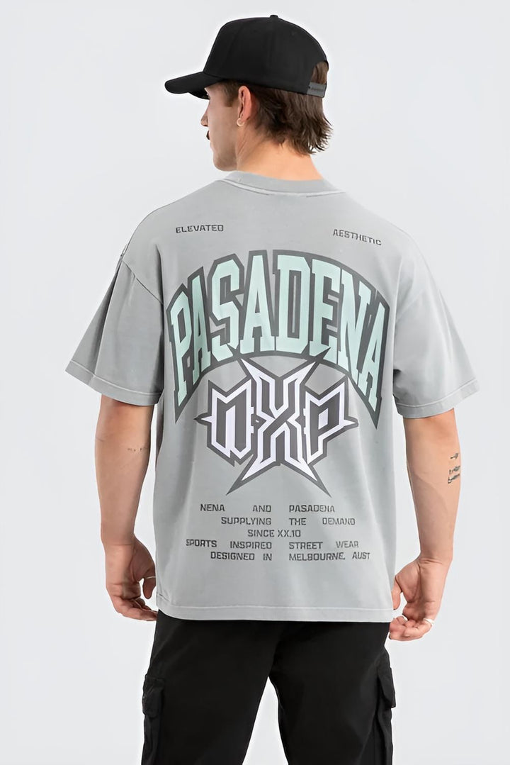 NENA & PASADENA Mens Civil Raptor Tee in Pigment Ultimate Grey
