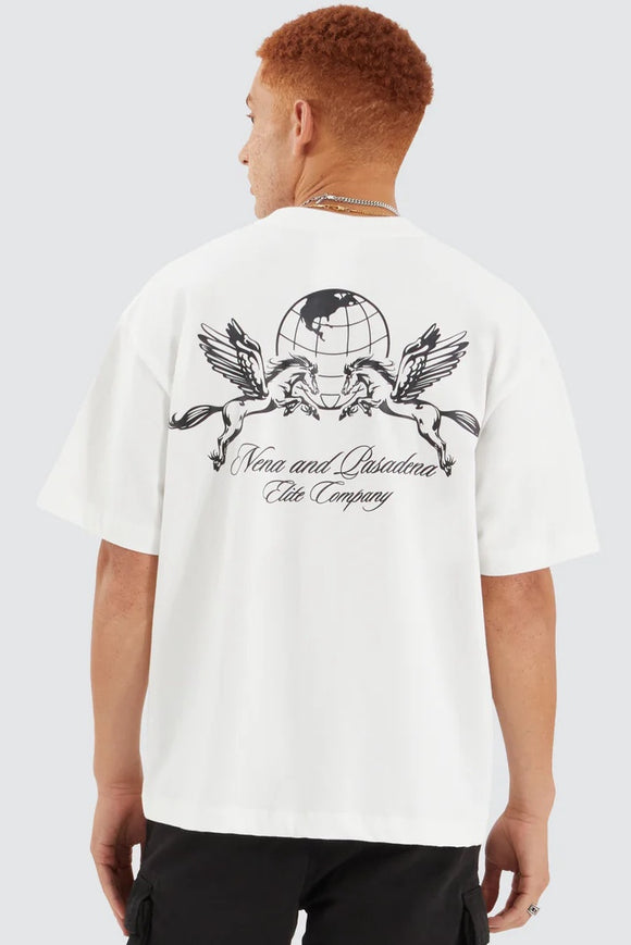 NENA & PASADENA Mens Company Street Tee Shirt - Natural White, MENS TEE SHIRTS, NENA PASADENA, Elwood 101