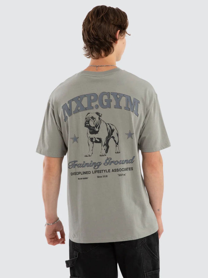 NENA & PASADENA Mens Ground Box Fit Tee in Moon Mist