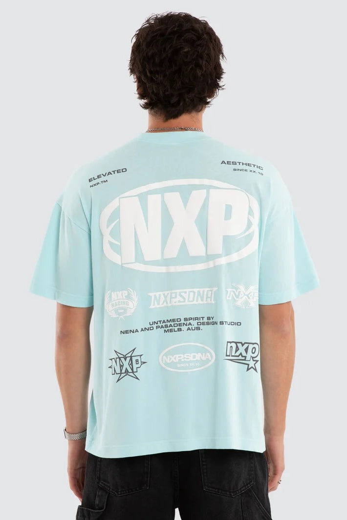 NENA & PASADENA Mens Palladium Raptor Tee in Clearwater Pale Blue