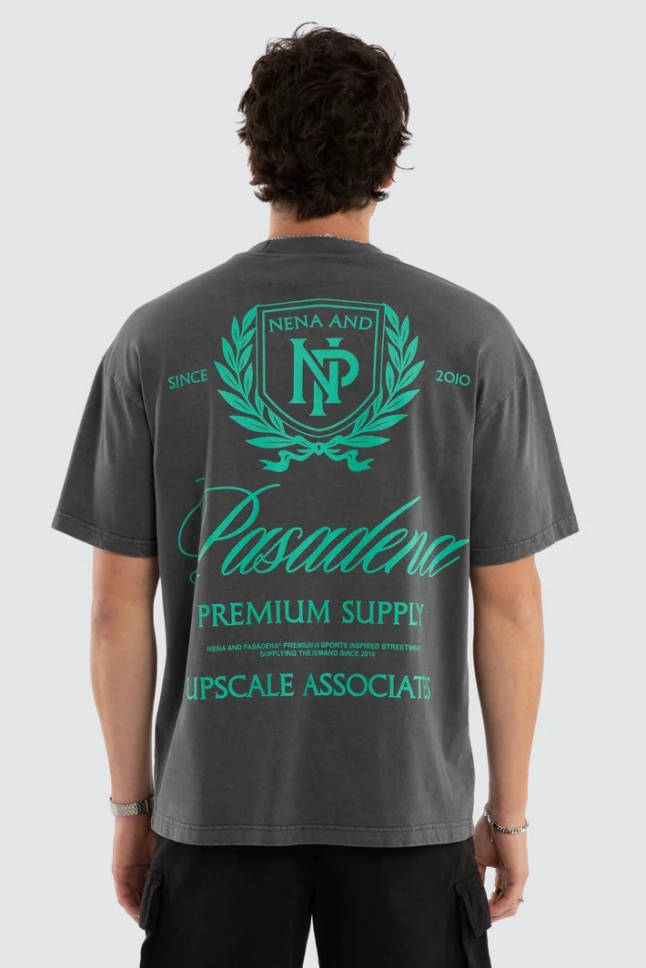NENA & PASADENA Mens Sablefire Raptor Tee in Pigment Faded Grey