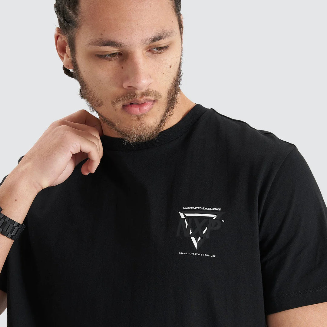 NENA & PASADENA Mens Alliance Dual Curved Hem Tee - Jet Black, MENS TEE SHIRTS, NENA PASADENA, Elwood 101