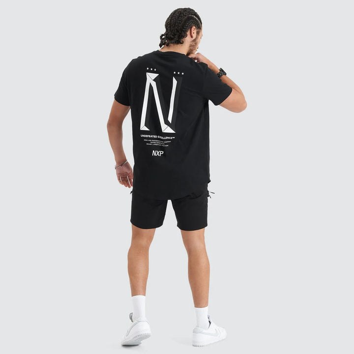 NENA & PASADENA Mens Alliance Dual Curved Hem Tee - Jet Black, MENS TEE SHIRTS, NENA PASADENA, Elwood 101