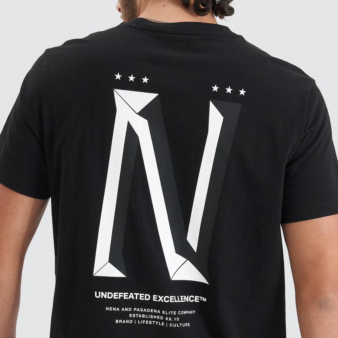 NENA & PASADENA Mens Alliance Dual Curved Hem Tee - Jet Black, MENS TEE SHIRTS, NENA PASADENA, Elwood 101