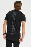 NENA & PASADENA Mens Blackout Cape Back Tee Shirt - Jet Black, MENS TEE SHIRTS, NENA PASADENA, Elwood 101