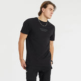 NENA & PASADENA Mens Blackout Cape Back Tee Shirt - Jet Black, MENS TEE SHIRTS, NENA PASADENA, Elwood 101