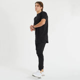 NENA & PASADENA Mens Blackout Cape Back Tee Shirt - Jet Black, MENS TEE SHIRTS, NENA PASADENA, Elwood 101