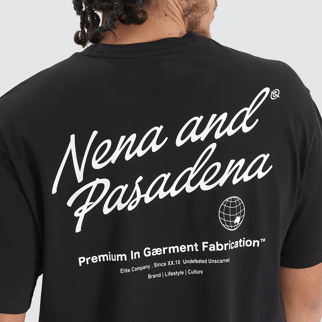 NENA & PASADENA Mens Bouncer Heavy Box Fit Tee - Jet Black, MENS TEE SHIRTS, NENA PASADENA, Elwood 101