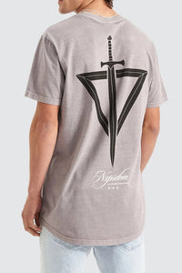 NENA & PASADENA Mens Dagger Cape Back Tee Shirt - Pigment Alloy, MENS TEE SHIRTS, NENA PASADENA, Elwood 101