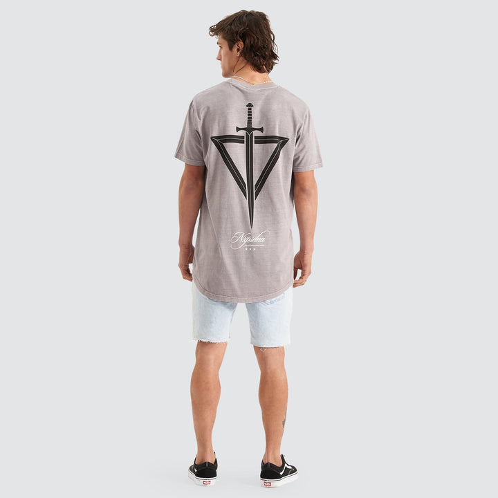 NENA & PASADENA Mens Dagger Cape Back Tee Shirt - Pigment Alloy, MENS TEE SHIRTS, NENA PASADENA, Elwood 101