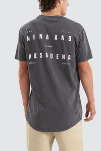 NENA & PASADENA Mens Deuce Cape Back Tee Shirt - Pigment Asphalt, MENS TEE SHIRTS, NENA PASADENA, Elwood 101