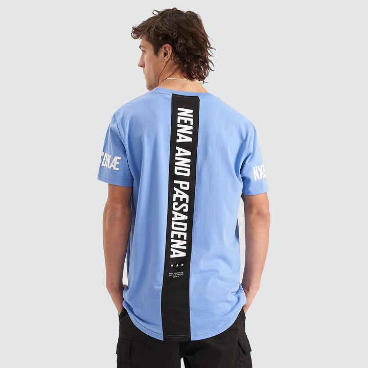 NENA & PASADENA Mens Equaliser Cape Back Tee Shirt - Blue, MENS TEE SHIRTS, NENA PASADENA, Elwood 101