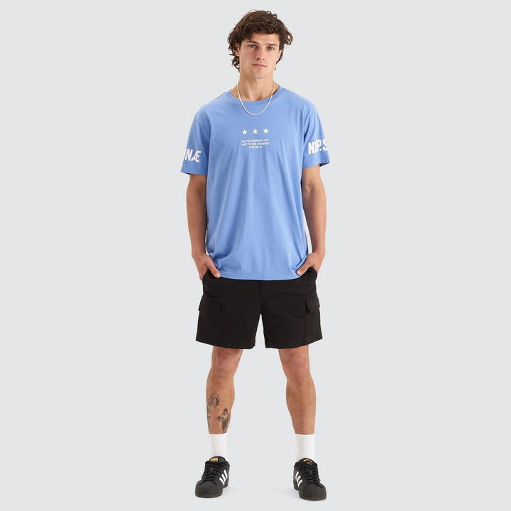 NENA & PASADENA Mens Equaliser Cape Back Tee Shirt - Blue, MENS TEE SHIRTS, NENA PASADENA, Elwood 101