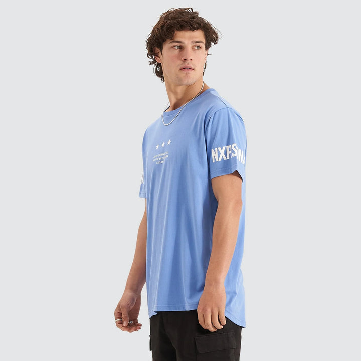 NENA & PASADENA Mens Equaliser Cape Back Tee Shirt - Blue, MENS TEE SHIRTS, NENA PASADENA, Elwood 101