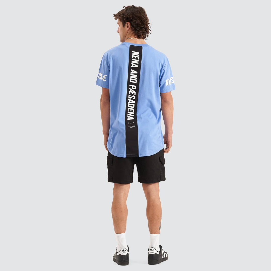 NENA & PASADENA Mens Equaliser Cape Back Tee Shirt - Blue, MENS TEE SHIRTS, NENA PASADENA, Elwood 101