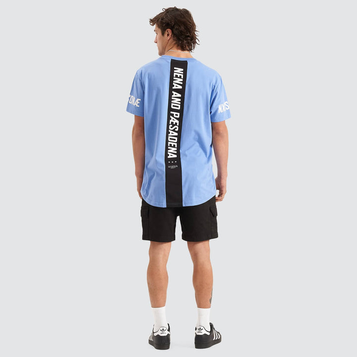 NENA & PASADENA Mens Equaliser Cape Back Tee Shirt - Blue, MENS TEE SHIRTS, NENA PASADENA, Elwood 101
