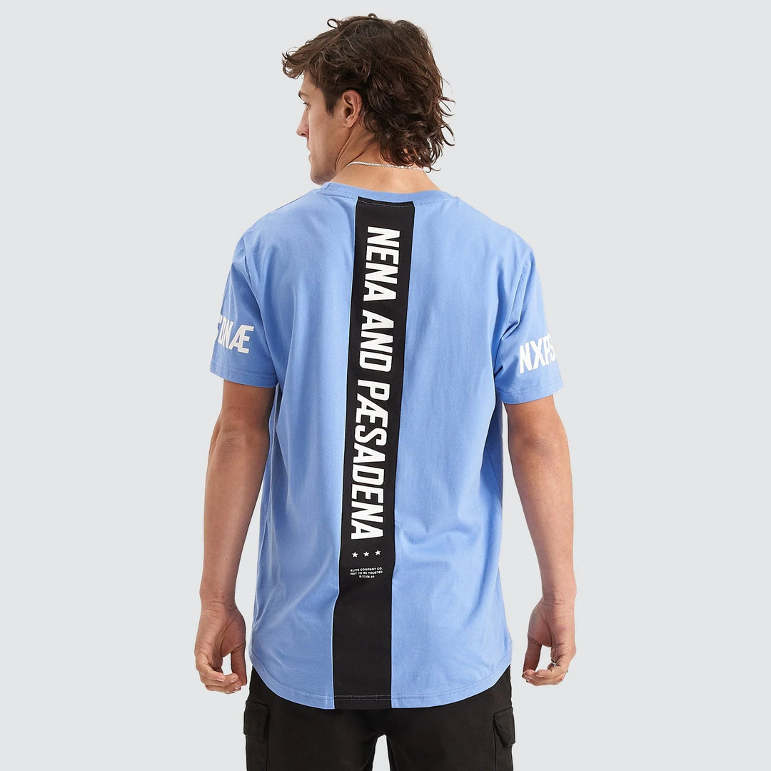 NENA & PASADENA Mens Equaliser Cape Back Tee Shirt - Blue, MENS TEE SHIRTS, NENA PASADENA, Elwood 101