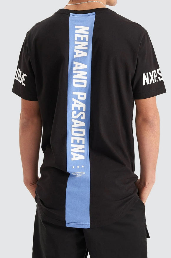 NENA & PASADENA Mens Equaliser Cape Back Tee Shirt - Jet Black, MENS TEE SHIRTS, NENA PASADENA, Elwood 101