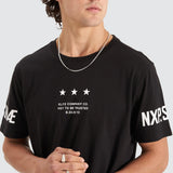 NENA & PASADENA Mens Equaliser Cape Back Tee Shirt - Jet Black, MENS TEE SHIRTS, NENA PASADENA, Elwood 101