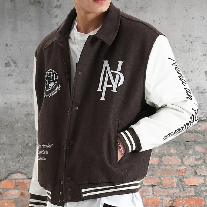 NENA & PASADENA Mens Facade Varsity Jacket - After Dark, MENS JACKETS, NENA PASADENA, Elwood 101