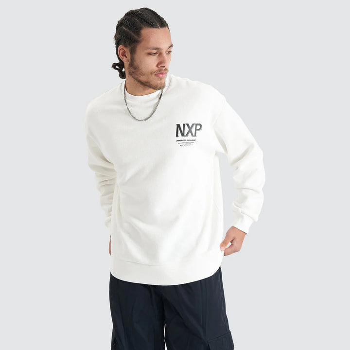 NENA & PASADENA Mens Federation Heavy Relaxed Sweater - Natural White, MENS KNITS & SWEATERS, NENA PASADENA, Elwood 101