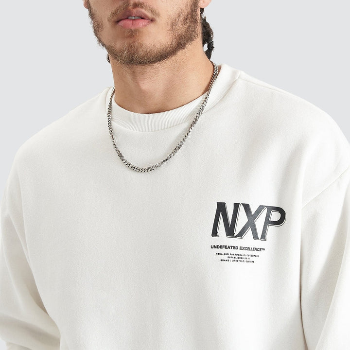 NENA & PASADENA Mens Federation Heavy Relaxed Sweater - Natural White, MENS KNITS & SWEATERS, NENA PASADENA, Elwood 101