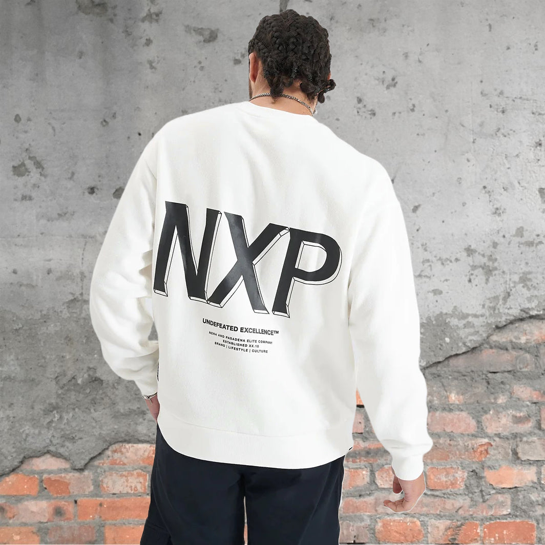 NENA & PASADENA Mens Federation Heavy Relaxed Sweater - Natural White, MENS KNITS & SWEATERS, NENA PASADENA, Elwood 101