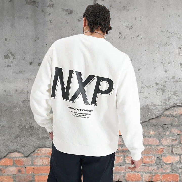 NENA & PASADENA Mens Federation Heavy Relaxed Sweater - Natural White, MENS KNITS & SWEATERS, NENA PASADENA, Elwood 101