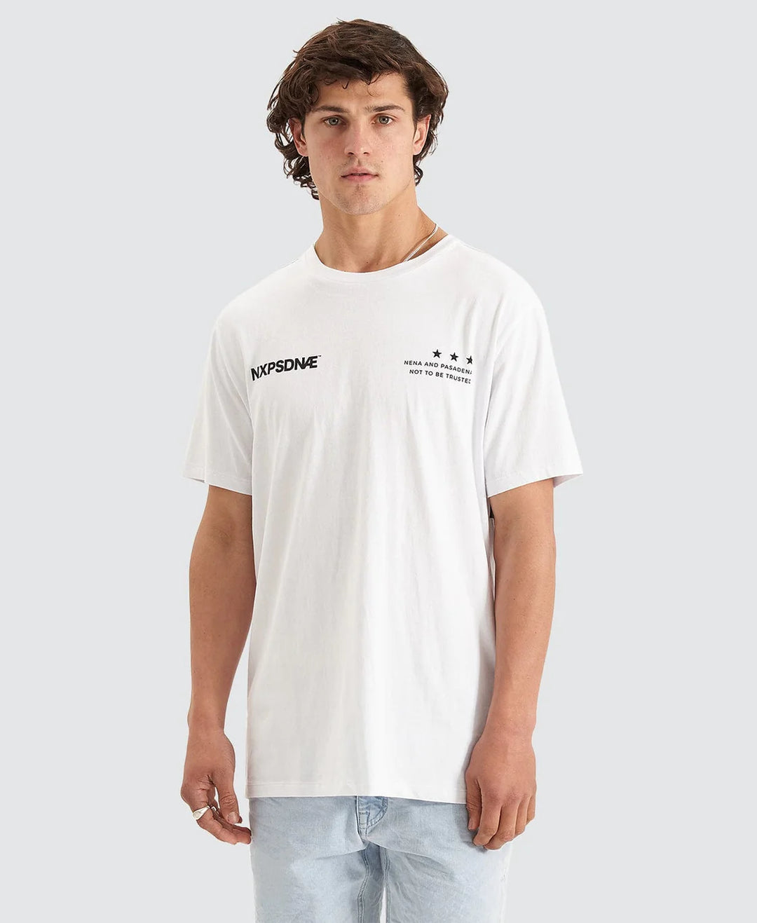 NENA & PASADENA Mens Mercenary Cape Back Tee - White, MENS TEE SHIRTS, NENA PASADENA, Elwood 101