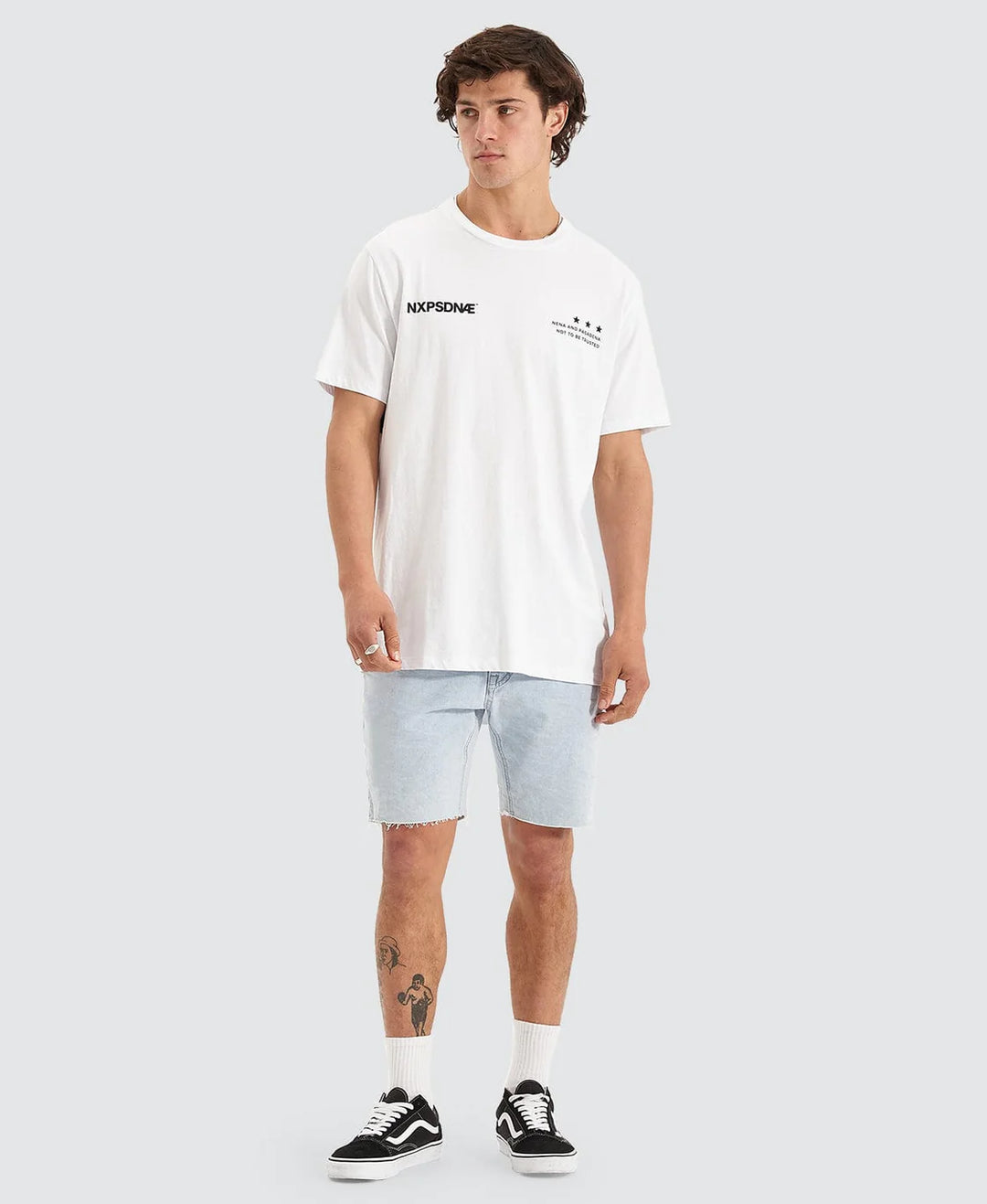 NENA & PASADENA Mens Mercenary Cape Back Tee - White, MENS TEE SHIRTS, NENA PASADENA, Elwood 101