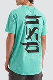 NENA & PASADENA Mens Scripted Cape Back Tee Shirt - Pigment Mint Green, MENS TEE SHIRTS, NENA PASADENA, Elwood 101