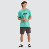 NENA & PASADENA Mens Scripted Cape Back Tee Shirt - Pigment Mint Green, MENS TEE SHIRTS, NENA PASADENA, Elwood 101