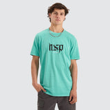 NENA & PASADENA Mens Scripted Cape Back Tee Shirt - Pigment Mint Green, MENS TEE SHIRTS, NENA PASADENA, Elwood 101