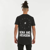 NENA & PASADENA Mens Silverlight Cape Back Tee Shirt Jet Black, MENS TEE SHIRTS, NENA PASADENA, Elwood 101