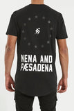 NENA & PASADENA Mens Silverlight Cape Back Tee Shirt Jet Black, MENS TEE SHIRTS, NENA PASADENA, Elwood 101