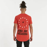 NENA & PASADENA Mens Silverlight Cape Back Tee Shirt Pigment Poppy Red, MENS TEE SHIRTS, NENA PASADENA, Elwood 101