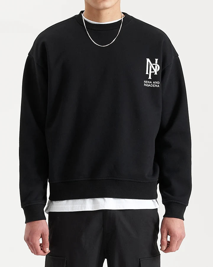 NENA & PASADENA Mens Wright Sweater - Jet Black, MENS KNITS & SWEATERS, NENA PASADENA, Elwood 101