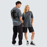 NENA & PASADENA  AFL Mens Carlton Blues AFL Box Fit Tee - Pigment Charcoal, MENS TEE SHIRTS, NENA PASADENA, Elwood 101